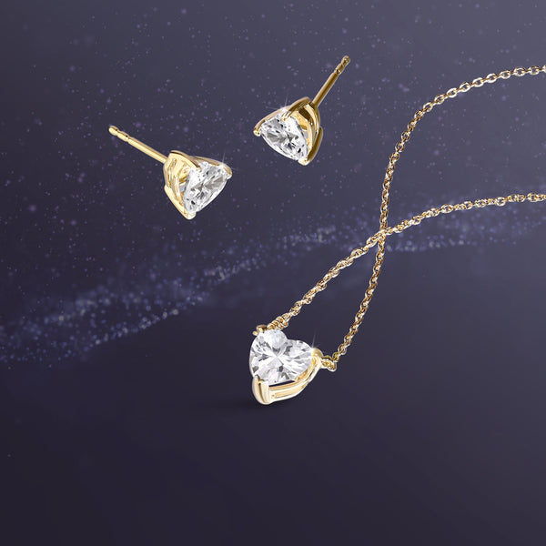 Heart-Cut Solitaire Studs Medium