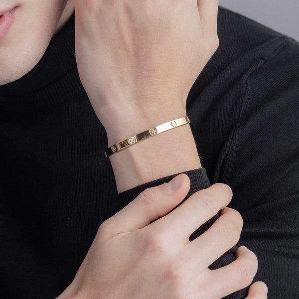 La Fleur 12-Diamonds 5mm Round Bangle