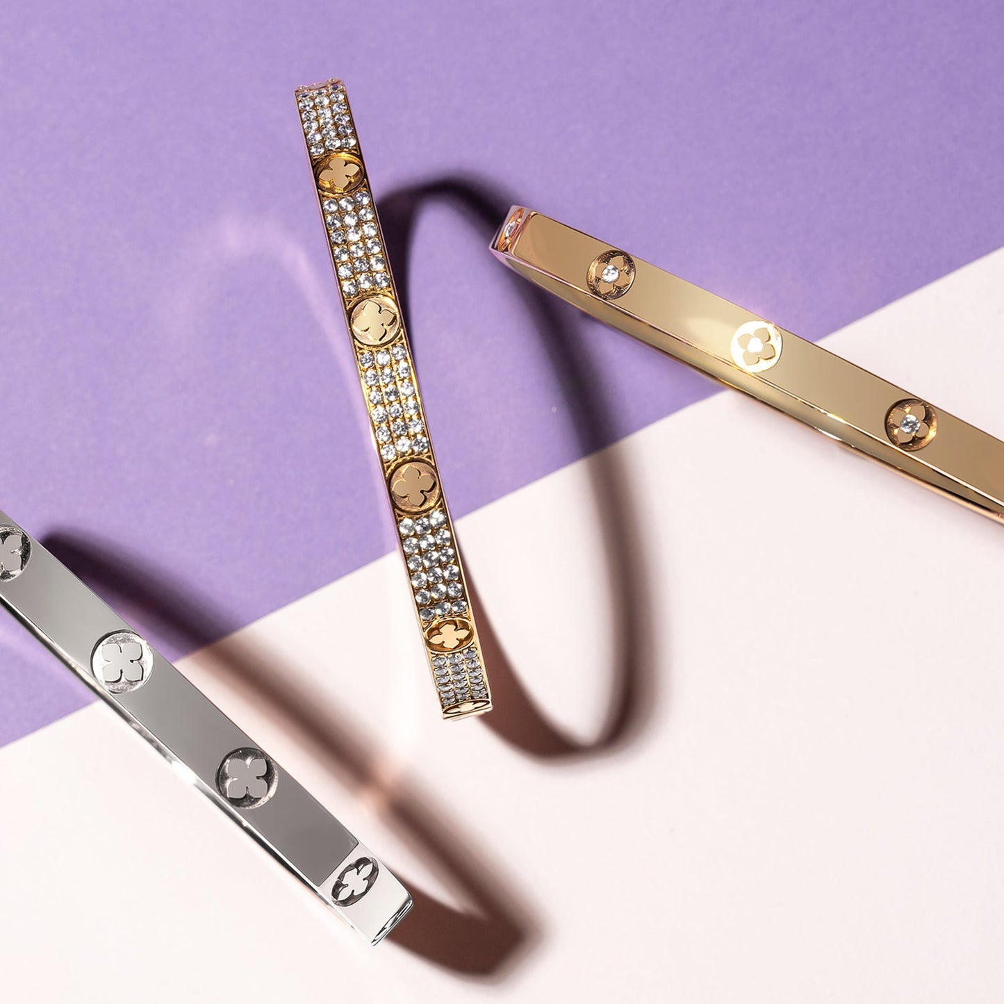 La Fleur 3-Rows Round Bangle