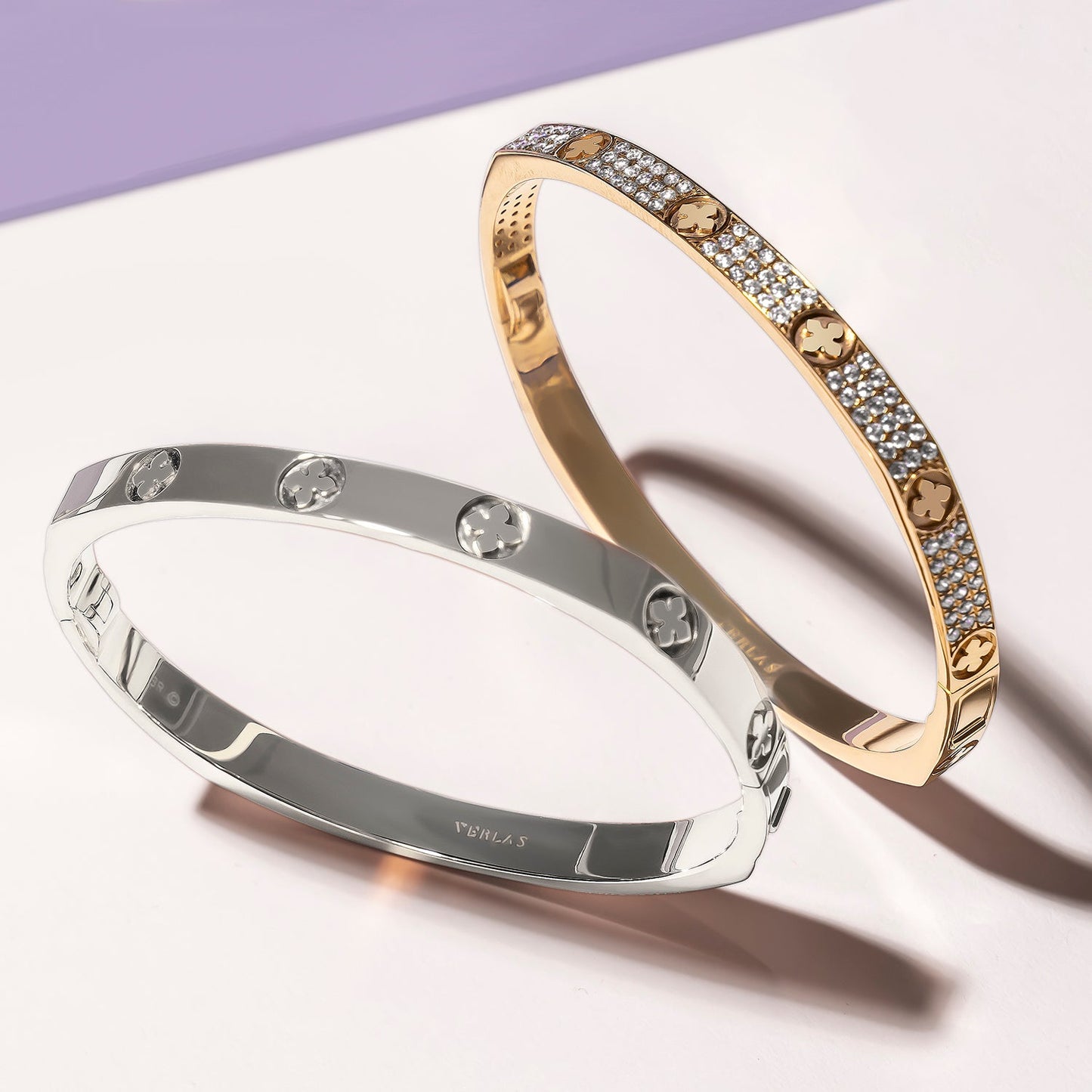La Fleur 3-Rows Square Bangle
