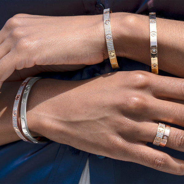 La Fleur 3-Rows Square Bangle