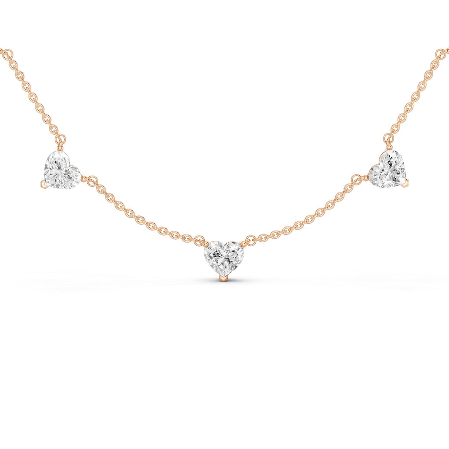 7-Heart Stationed Necklace
