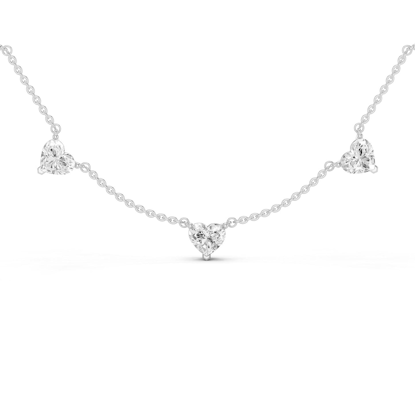 7-Heart Stationed Necklace