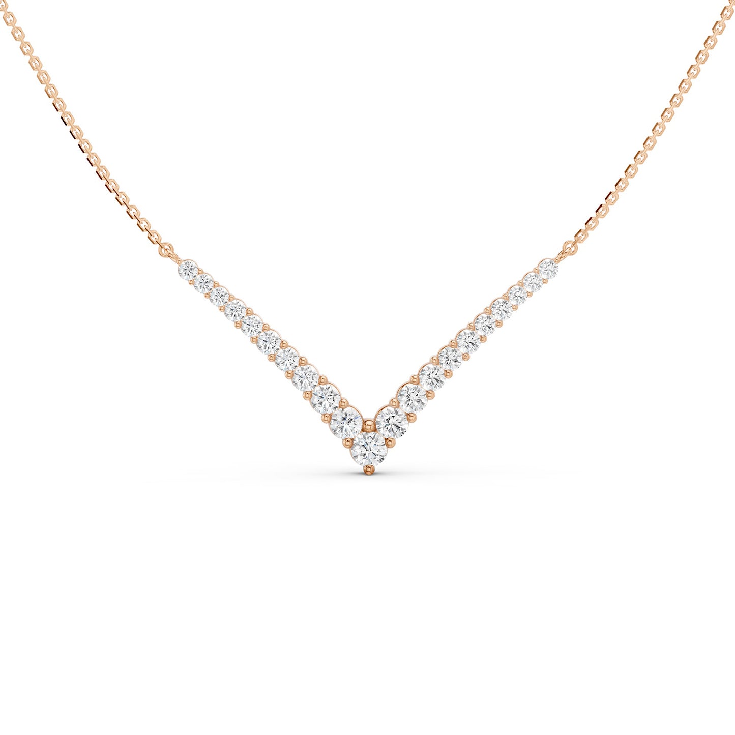 Graduated Chevron Pavé Necklace