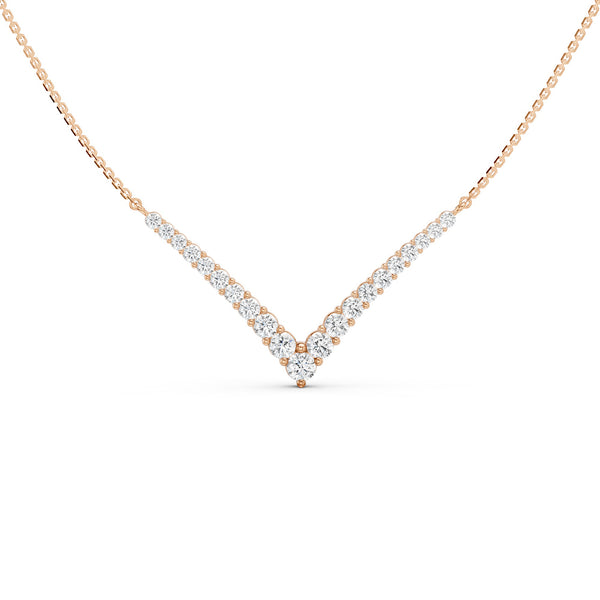 Graduated Chevron Pavé Necklace