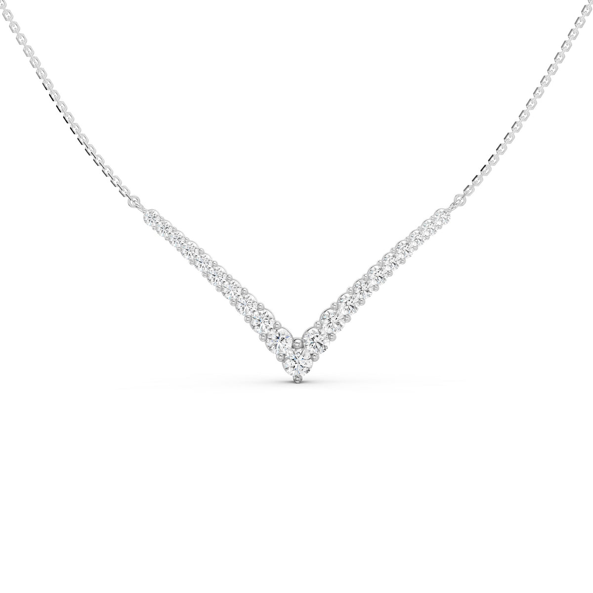 Graduated Chevron Pavé Necklace