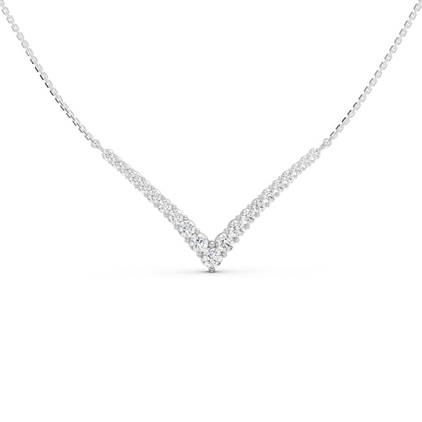 Graduated Chevron Pavé Necklace