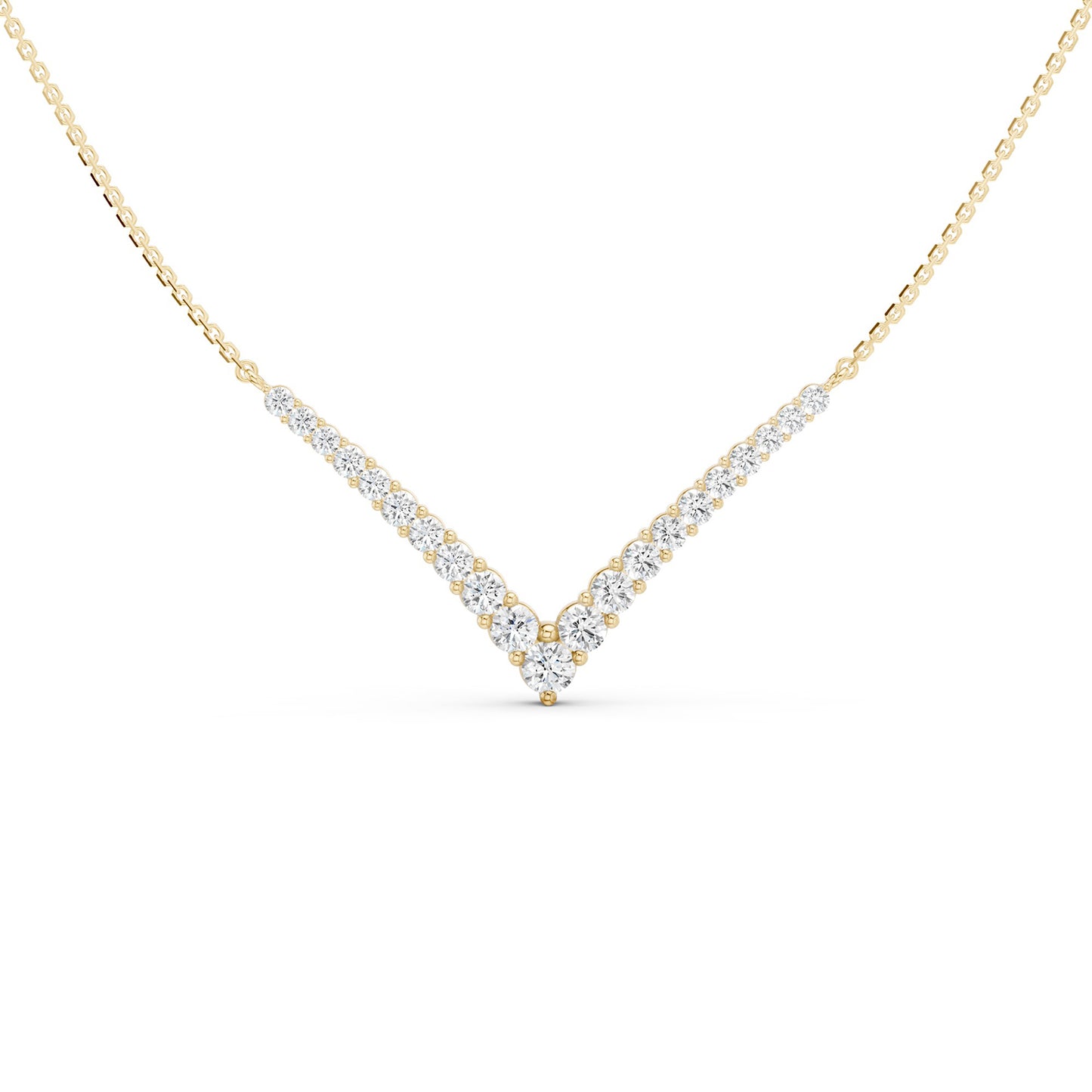 Graduated Chevron Pavé Necklace