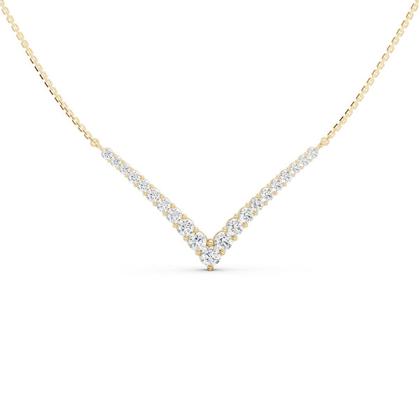 Graduated Chevron Pavé Necklace