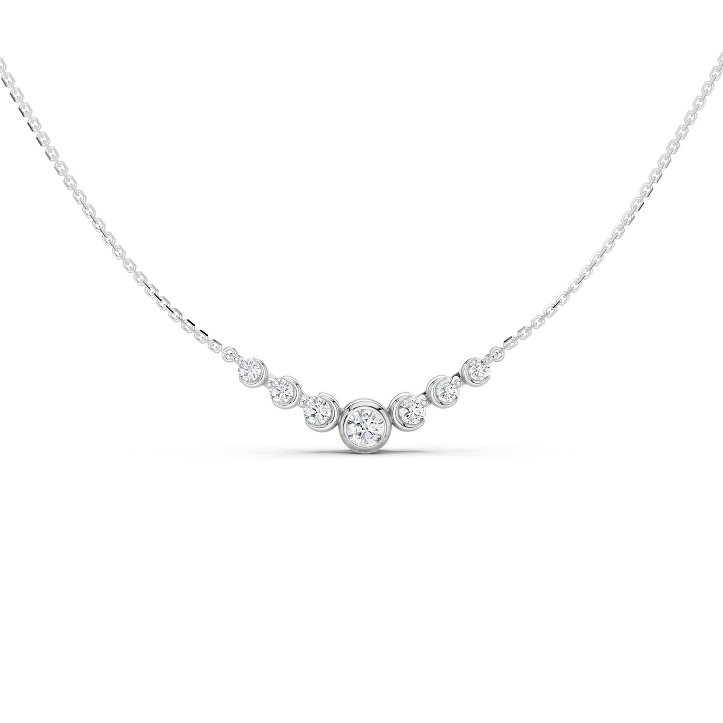 Graduated Bezel Necklace