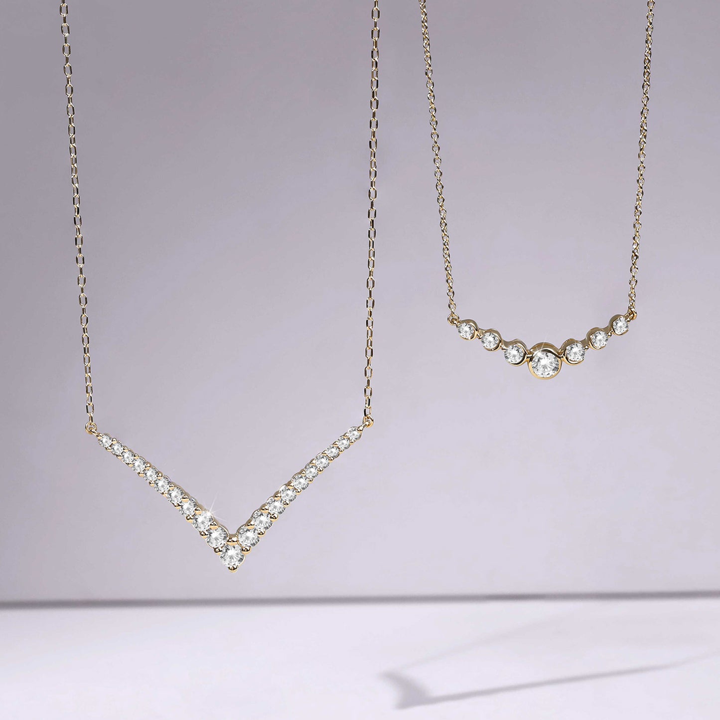Graduated Bezel Necklace
