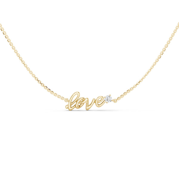 Love Script Pendant Necklace