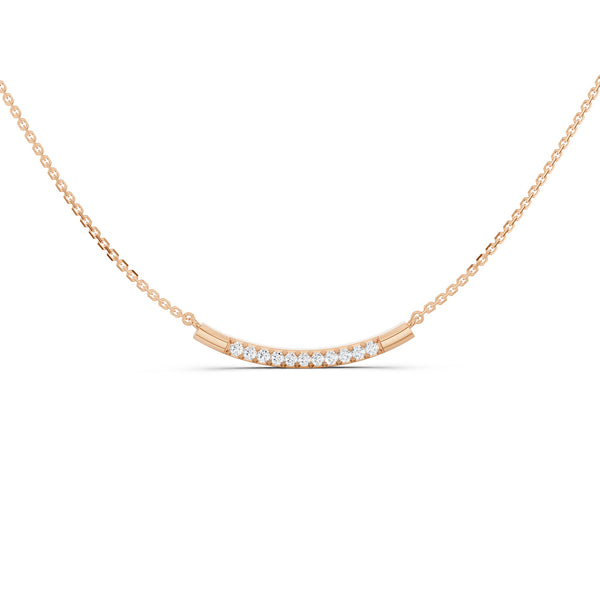 Curved Sleek Bar Pendant Necklace