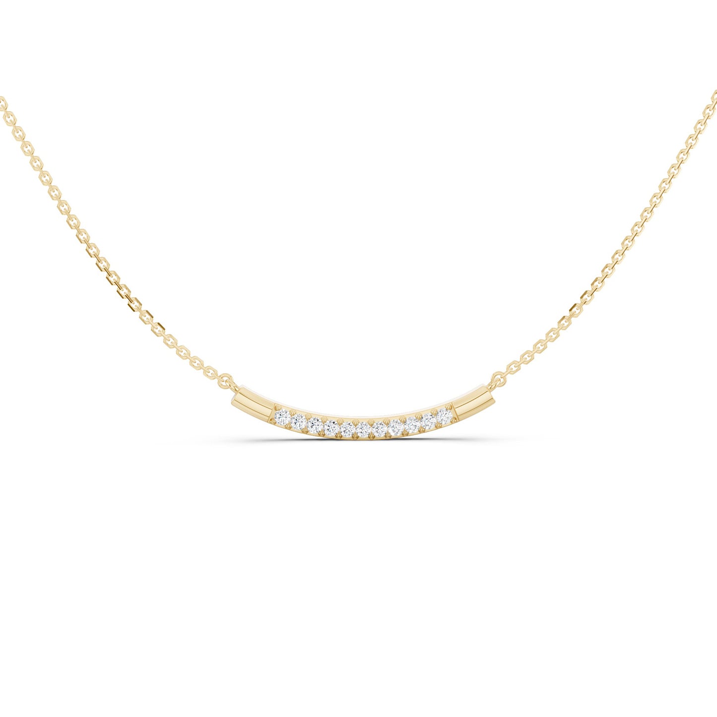 Curved Sleek Bar Pendant Necklace