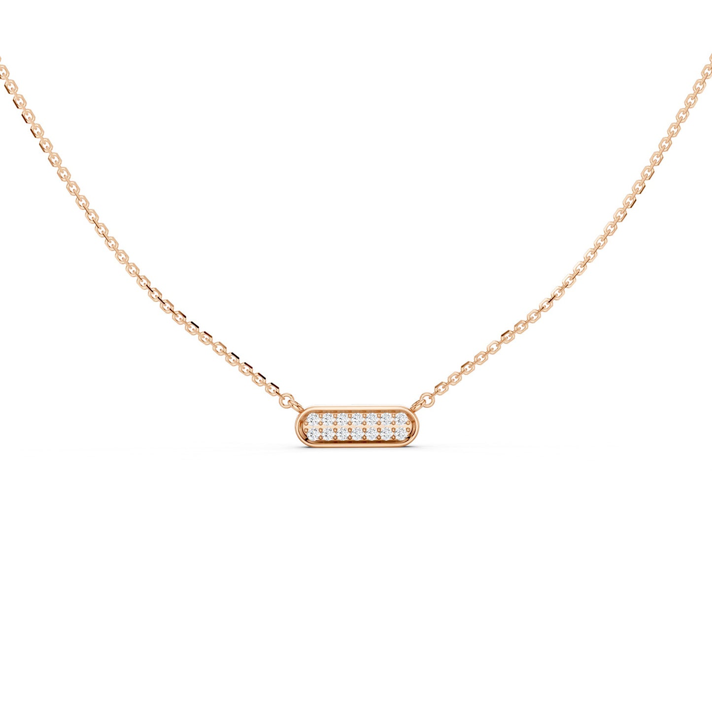 Curved Bar Pendant Necklace