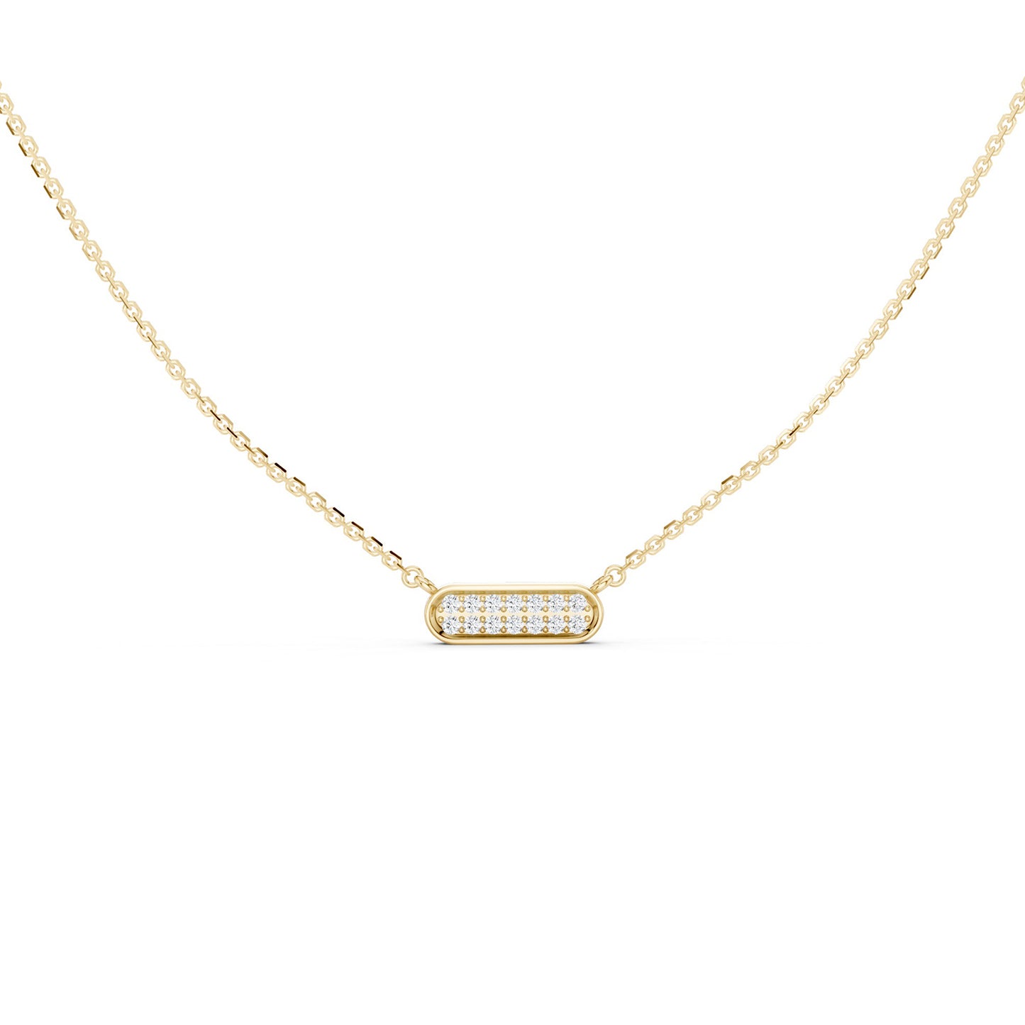 Curved Bar Pendant Necklace