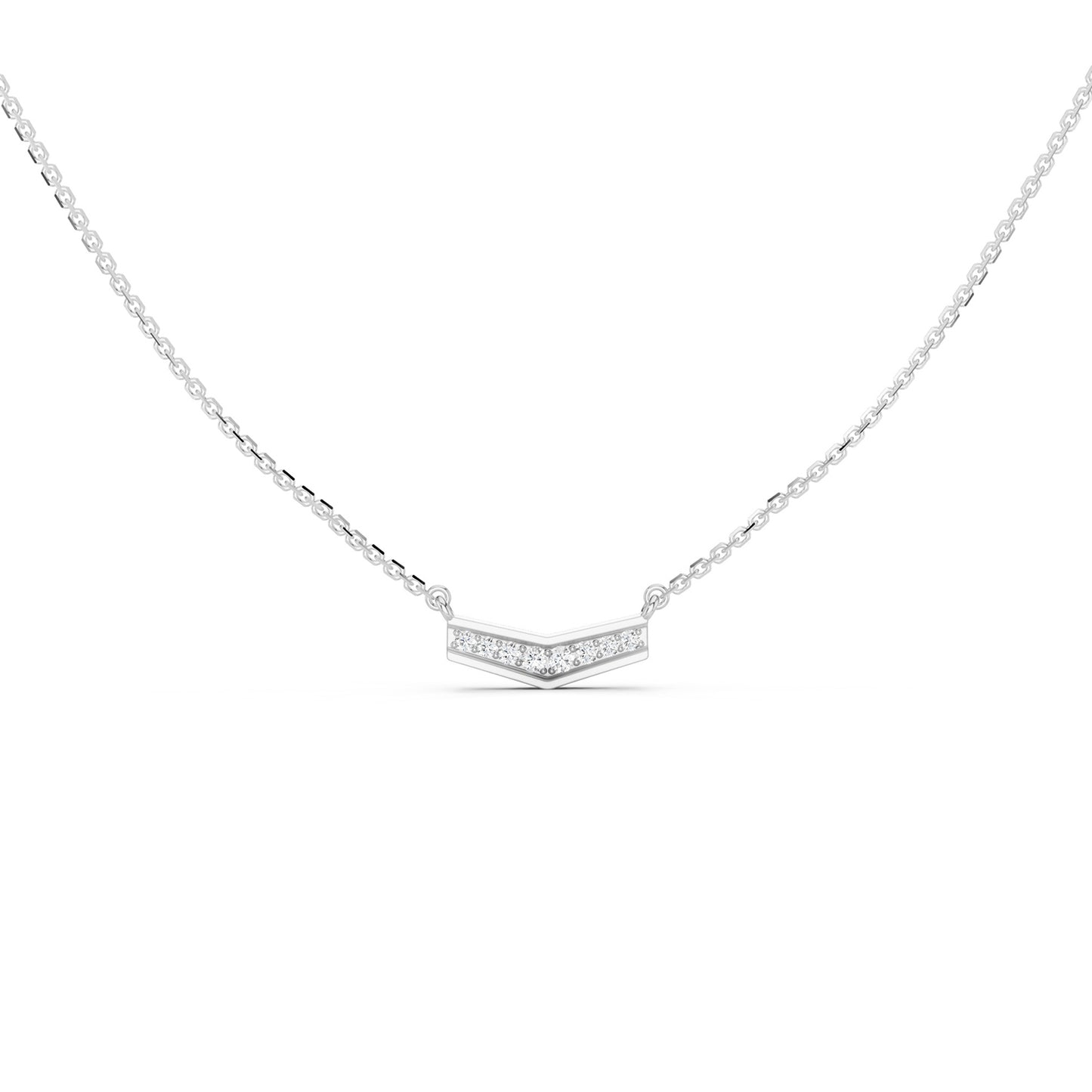 Chevron Bar Pendant Necklace