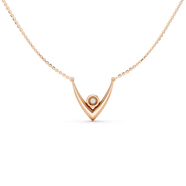 V Diamond Pendant Necklace