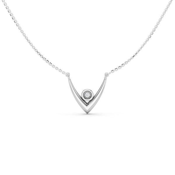 V Diamond Pendant Necklace
