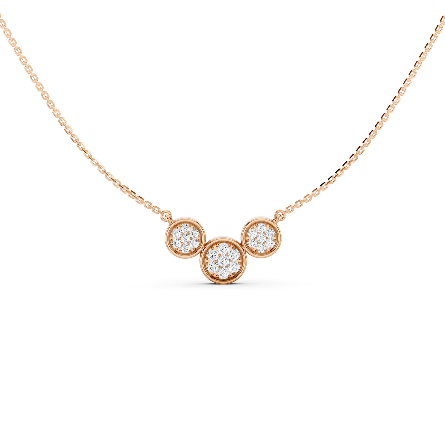 Radiant Trio Bezel Pendant Necklace