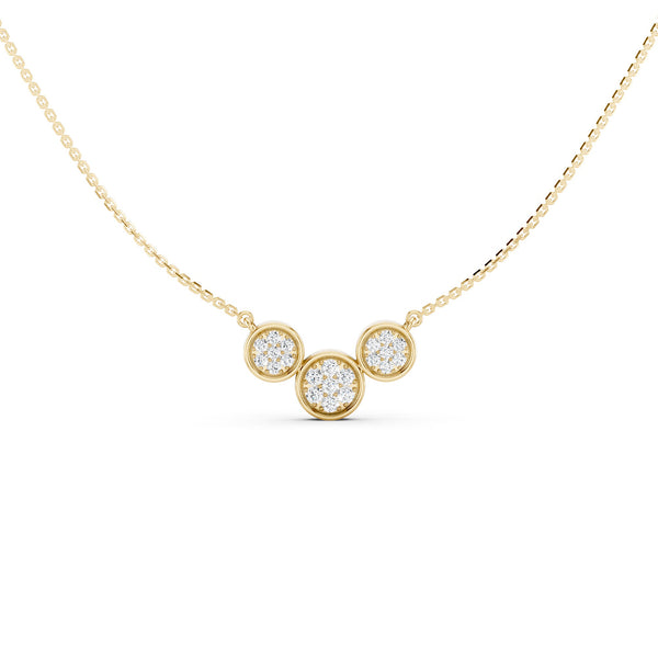 Radiant Trio Bezel Pendant Necklace