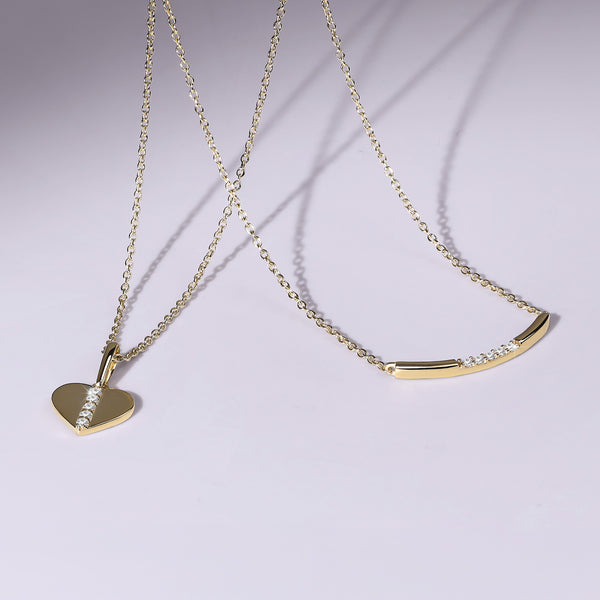 Arc Pave Bar Necklace