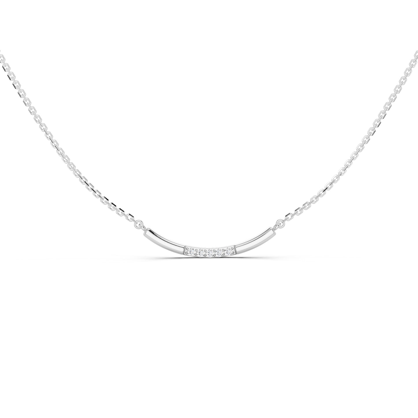 Arc Pave Bar Necklace