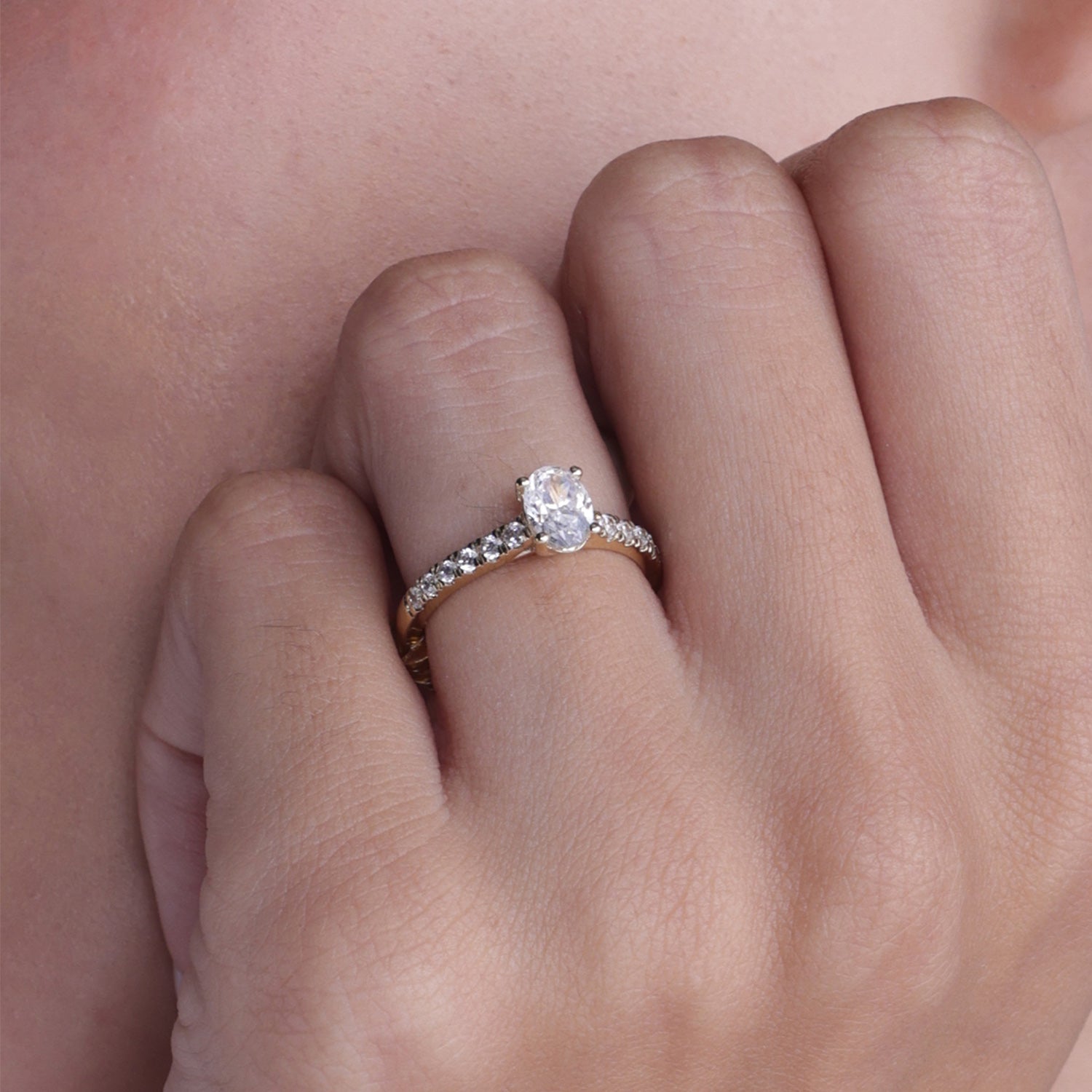 Oval Four-Prong Solitaire Ring
