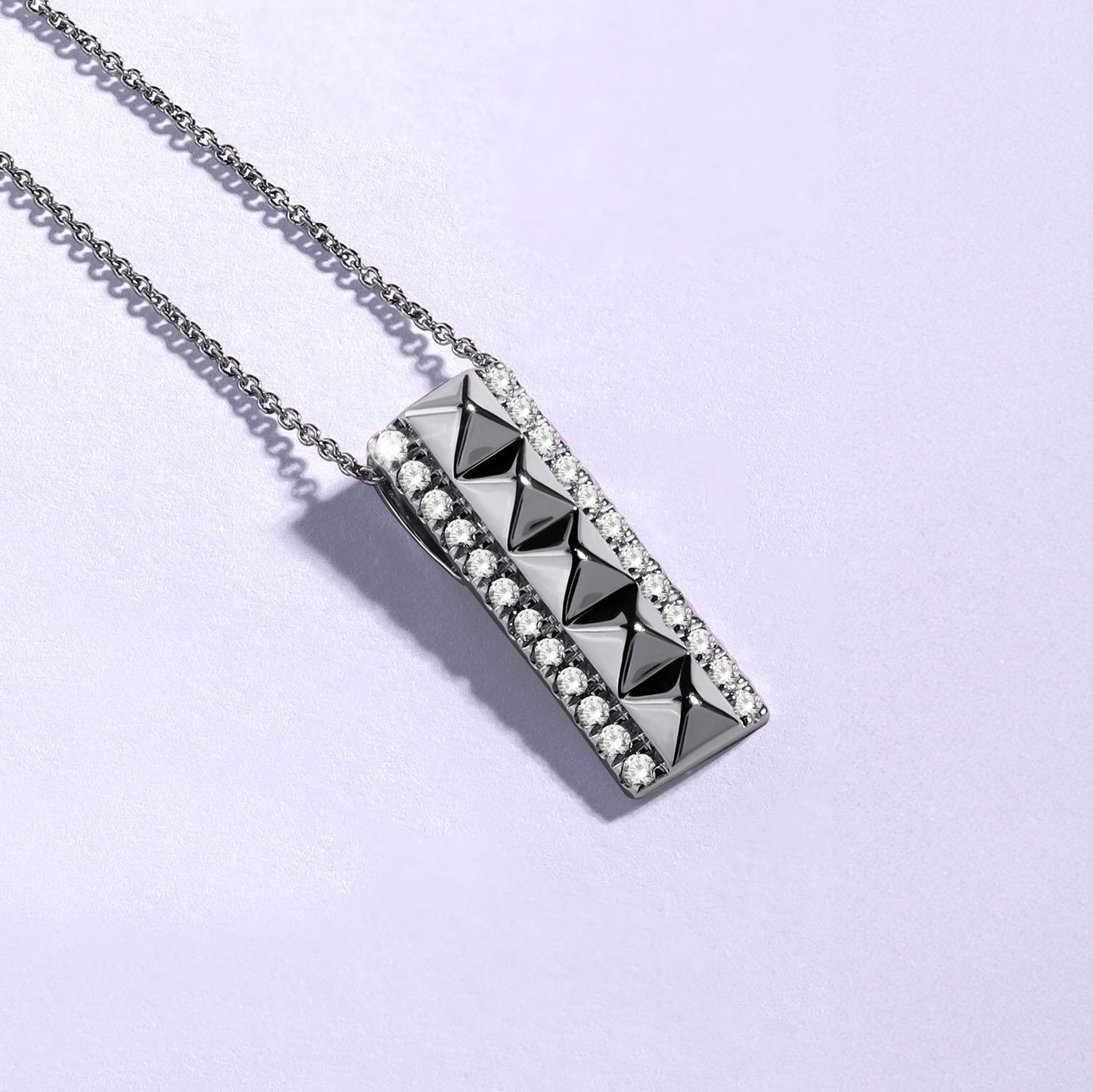 Cascading Pyramid Diamond Pendant Necklace