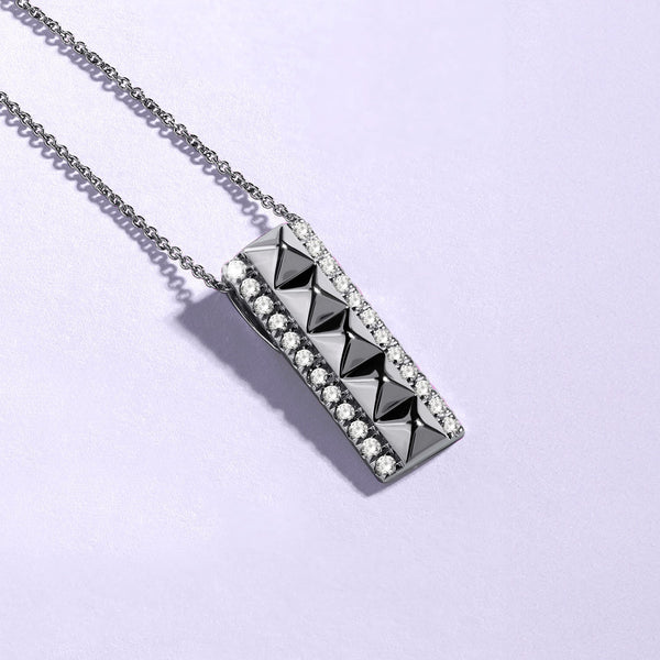 Cascading Pyramid Diamond Pendant Necklace