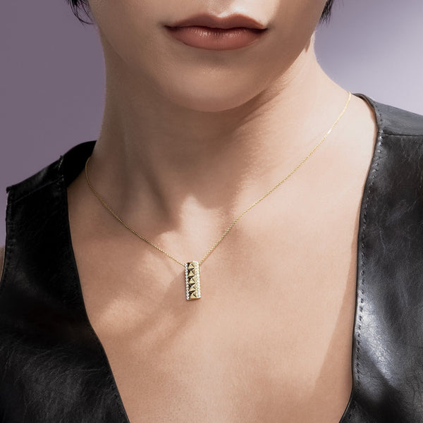 Cascading Pyramid Diamond Pendant Necklace