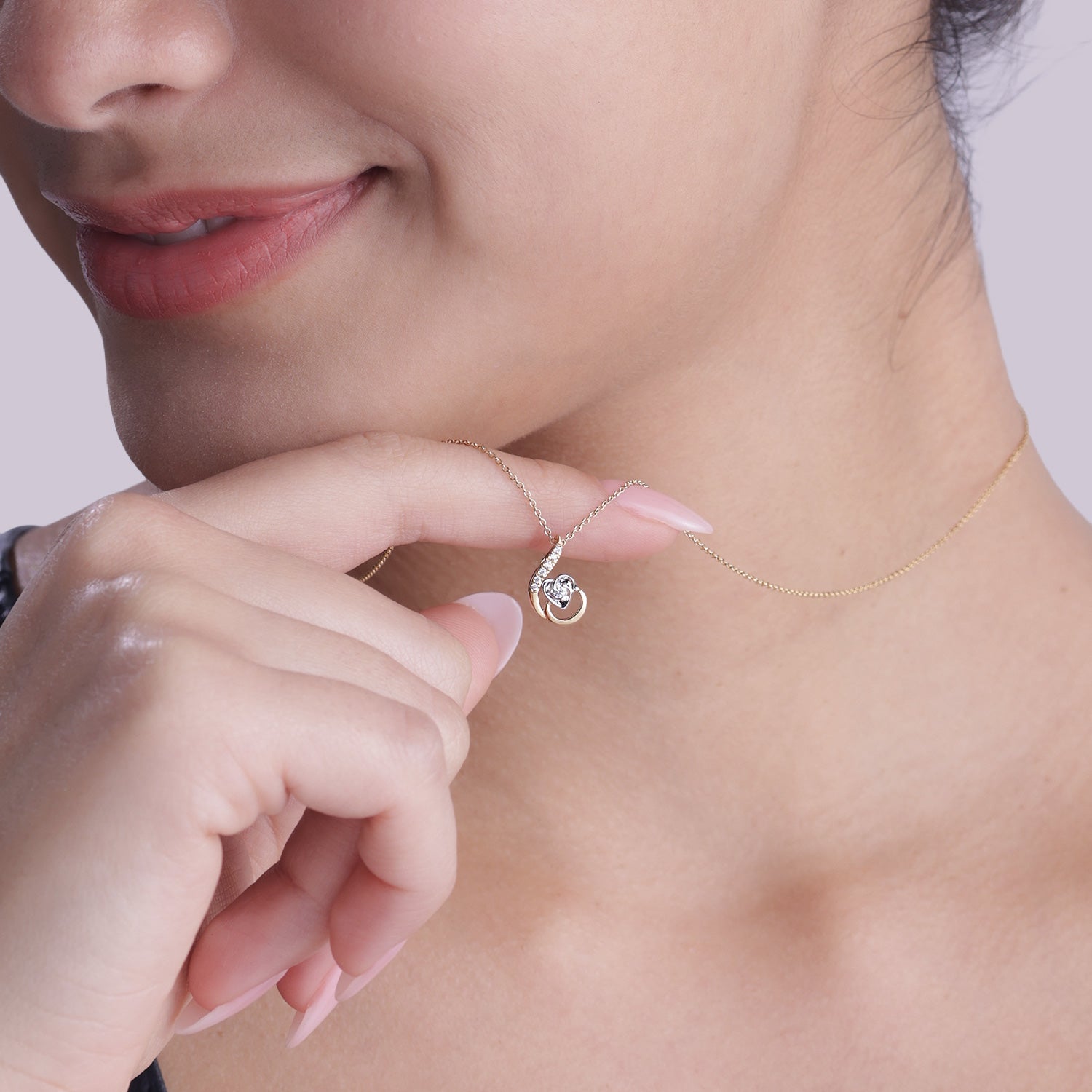 Dual-Tone Nestled Heart Pendant