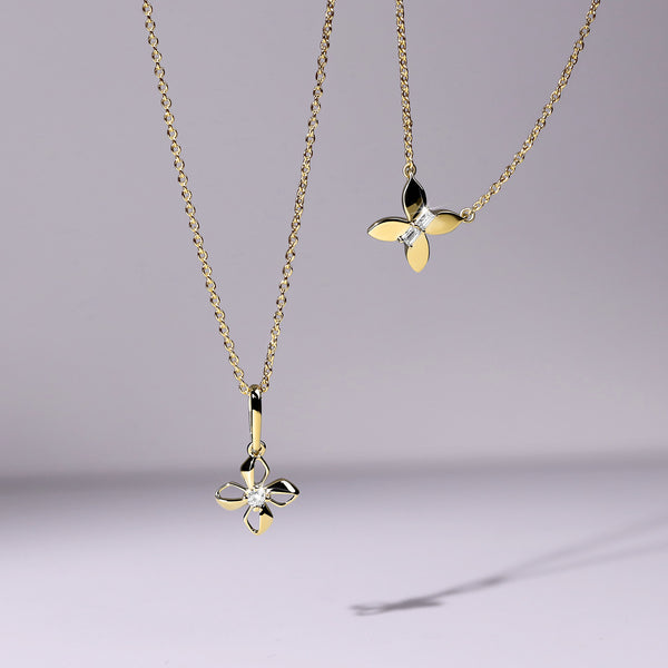 Butterfly Baguette Pendant Necklace