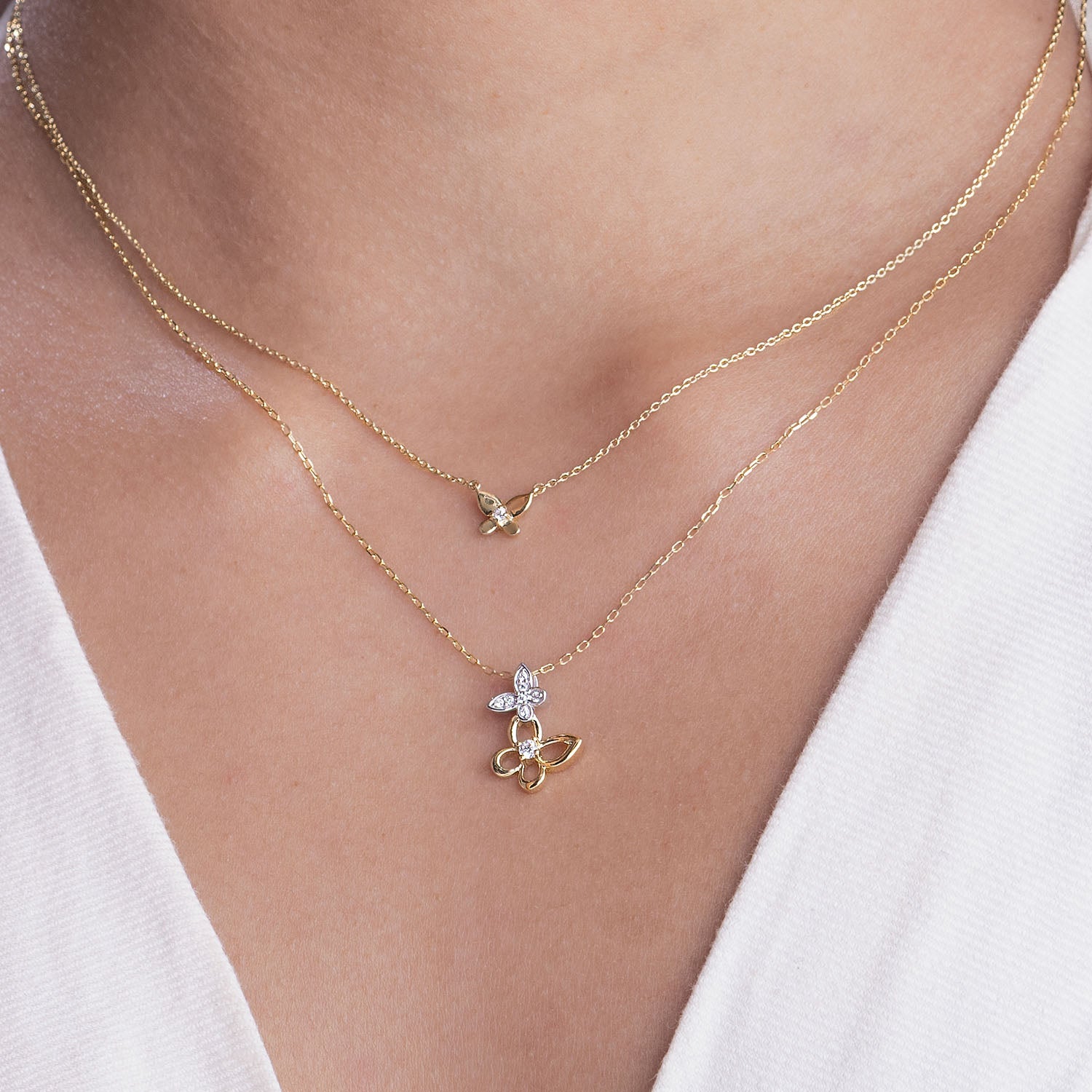 Butterfly Solitaire Necklace