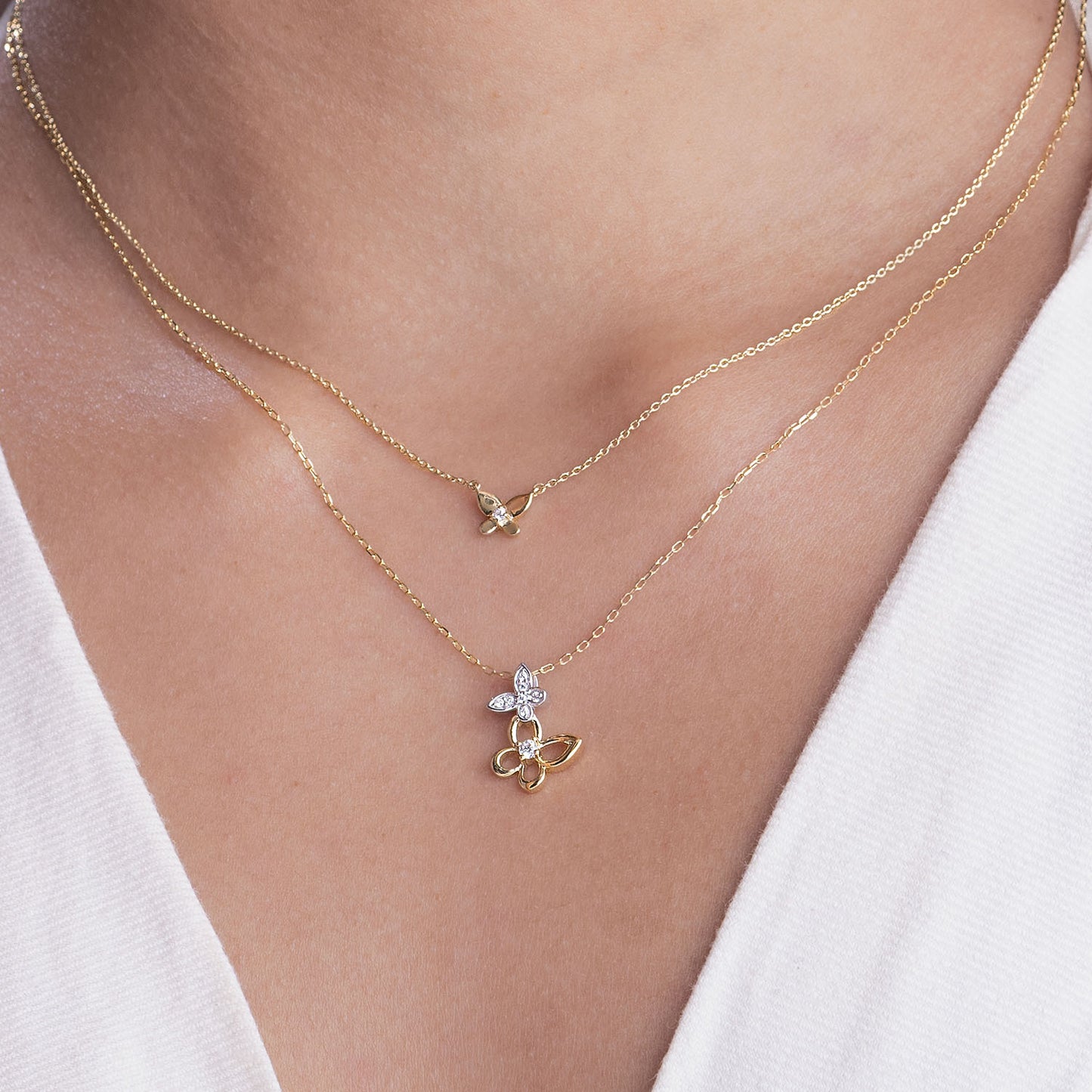 Butterfly Solitaire Necklace