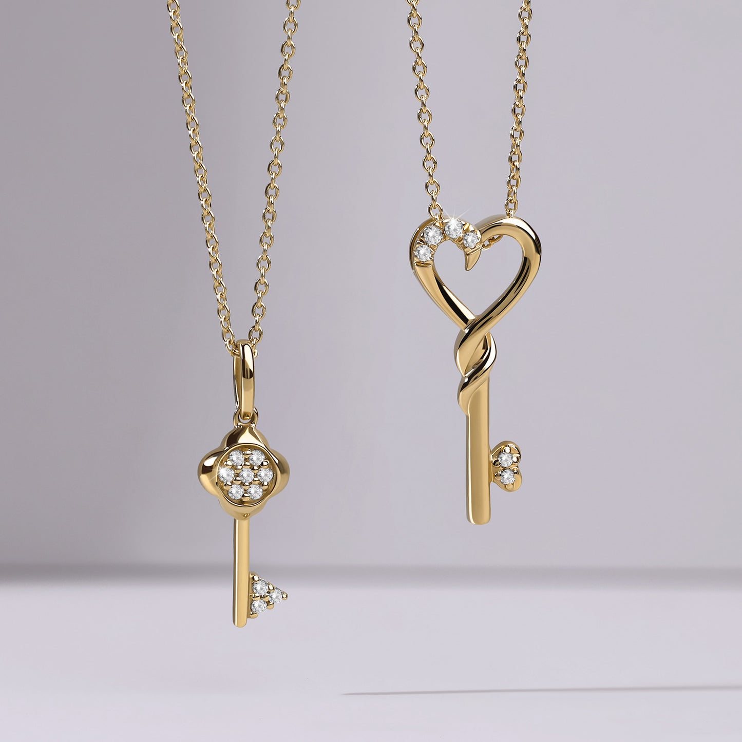 Twisted Heart Key Pendant