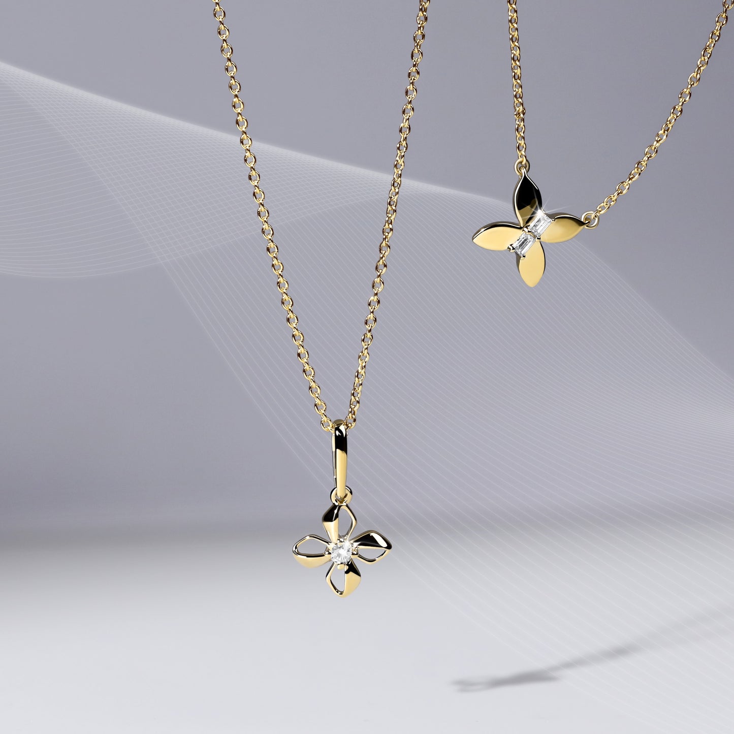 Sculpted 4-Petal Pendant