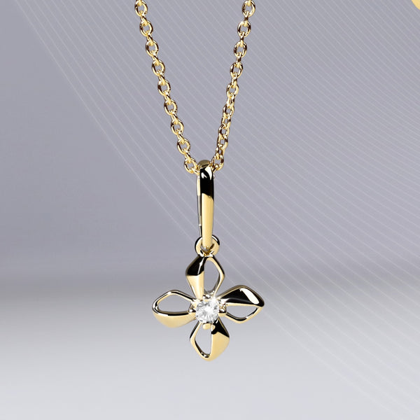 Sculpted 4-Petal Pendant