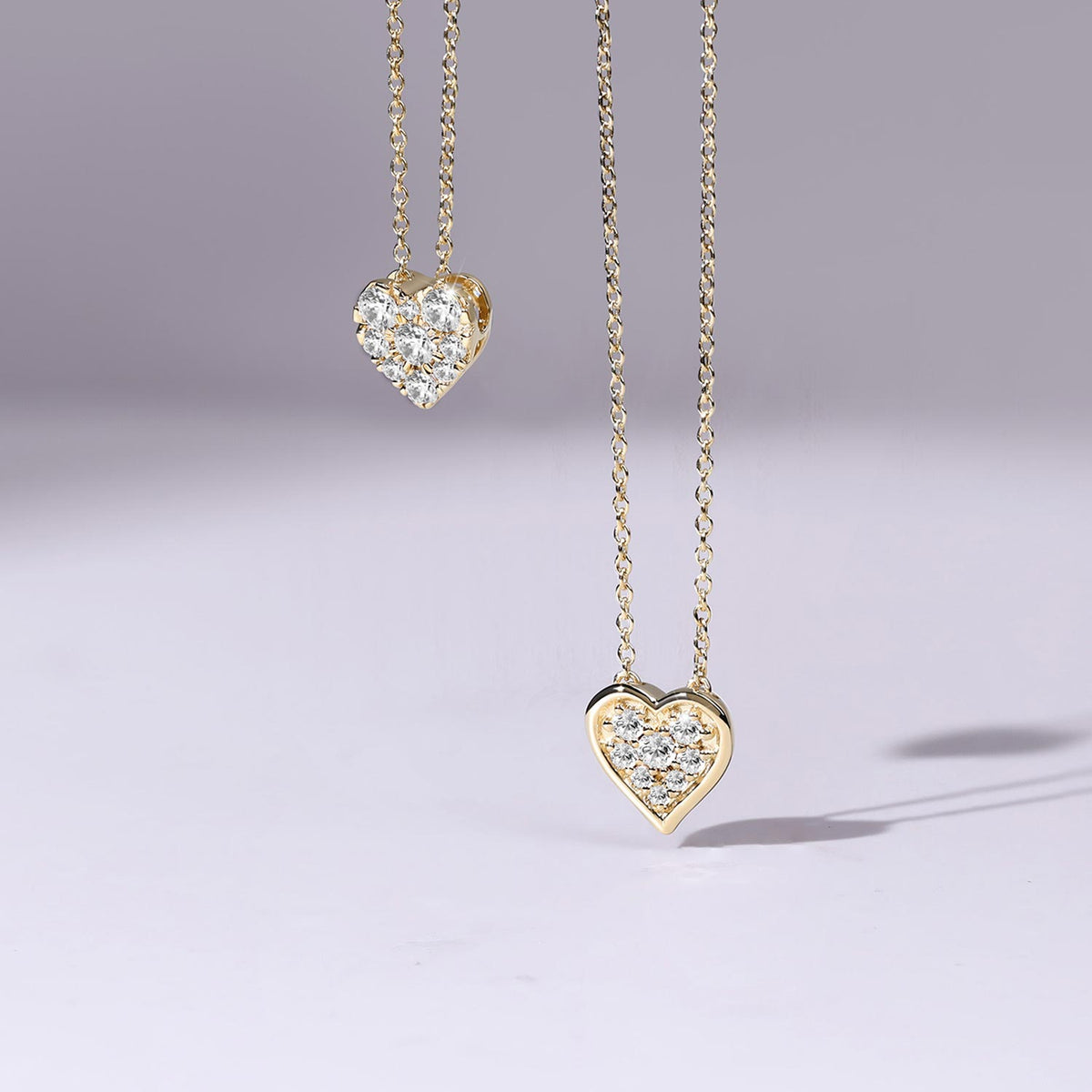 Bezel-Framed Heart Cluster Necklace