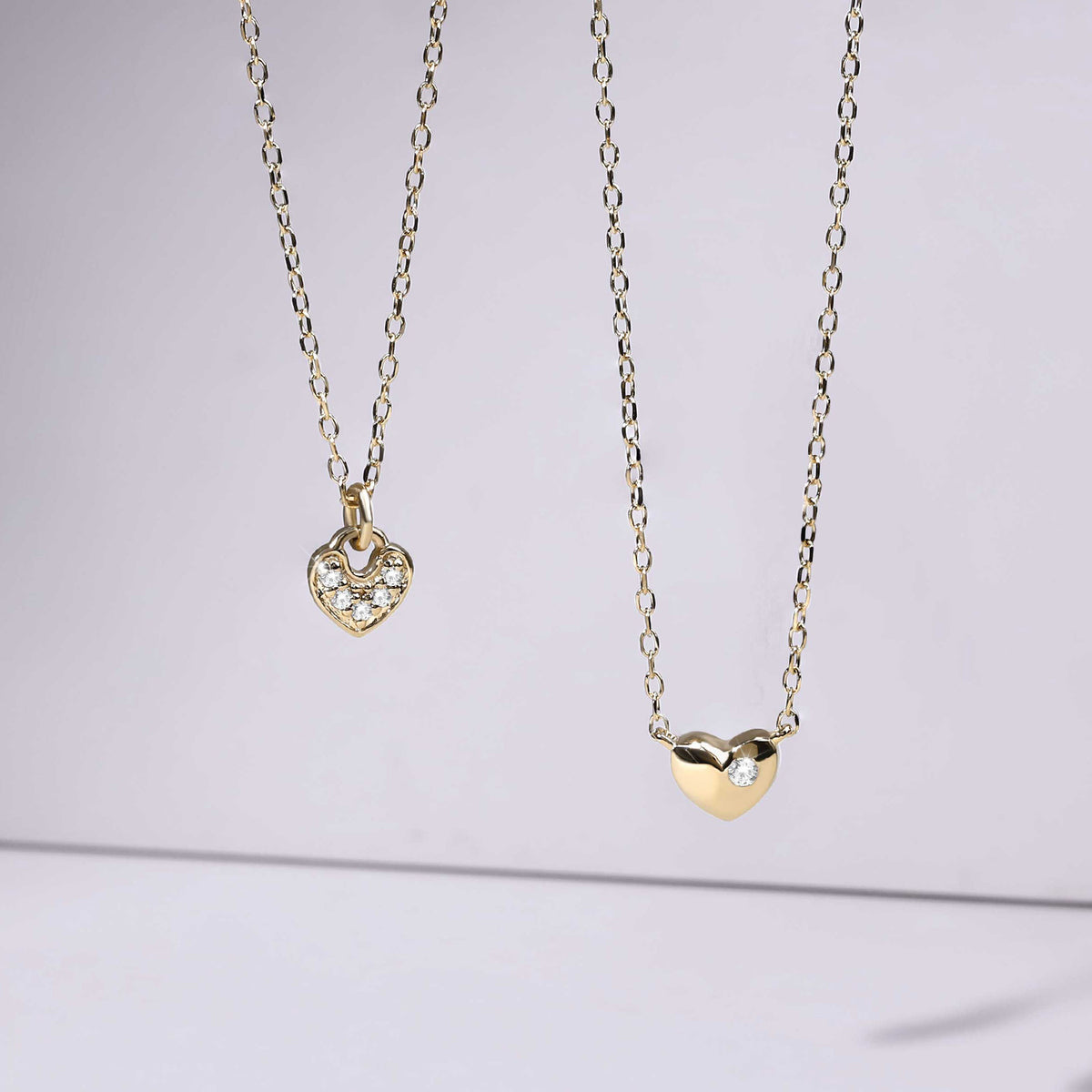 Faceted Heart Pendant Necklace