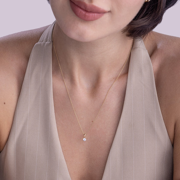 Six-Prong Crowned Pendant