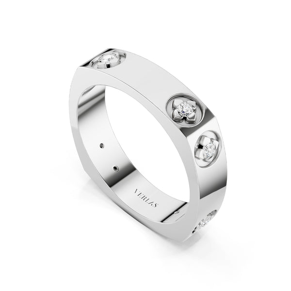 La Fleur 8 Round-Cut 4.10mm Square Band