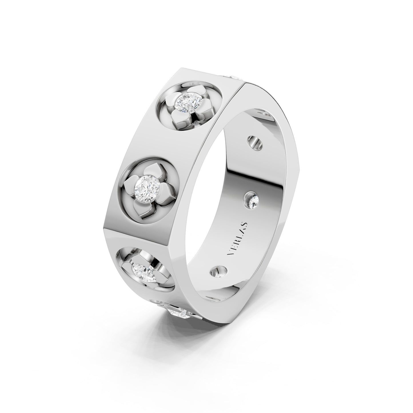 La Fleur 8 Round-Cut 6.10mm Square Band