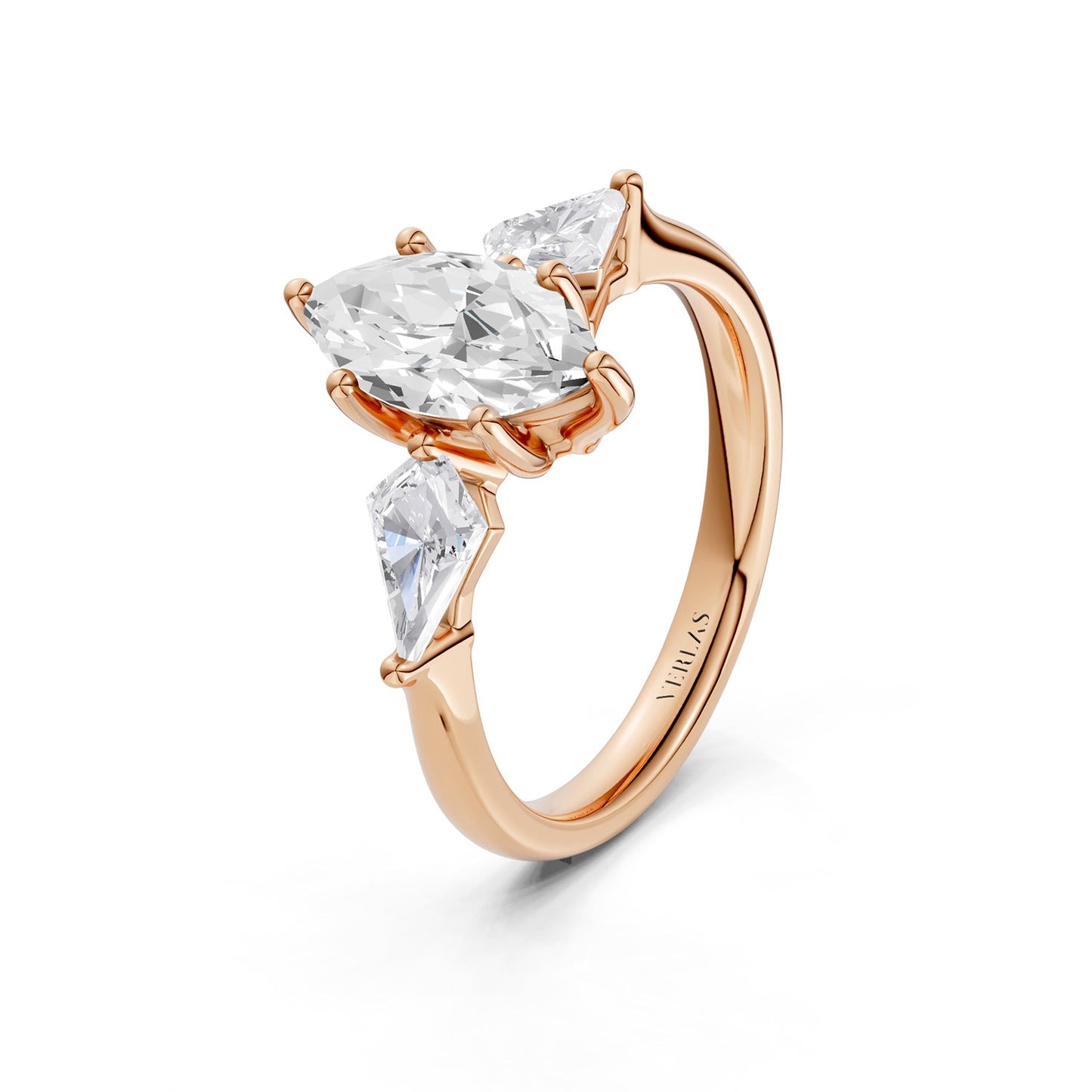 Marquise-Cut Kite Trinity Ring