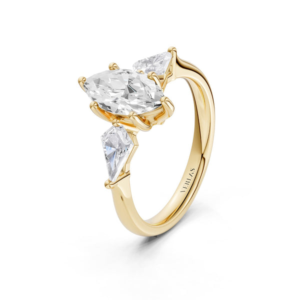 Marquise-Cut Kite Trinity Ring