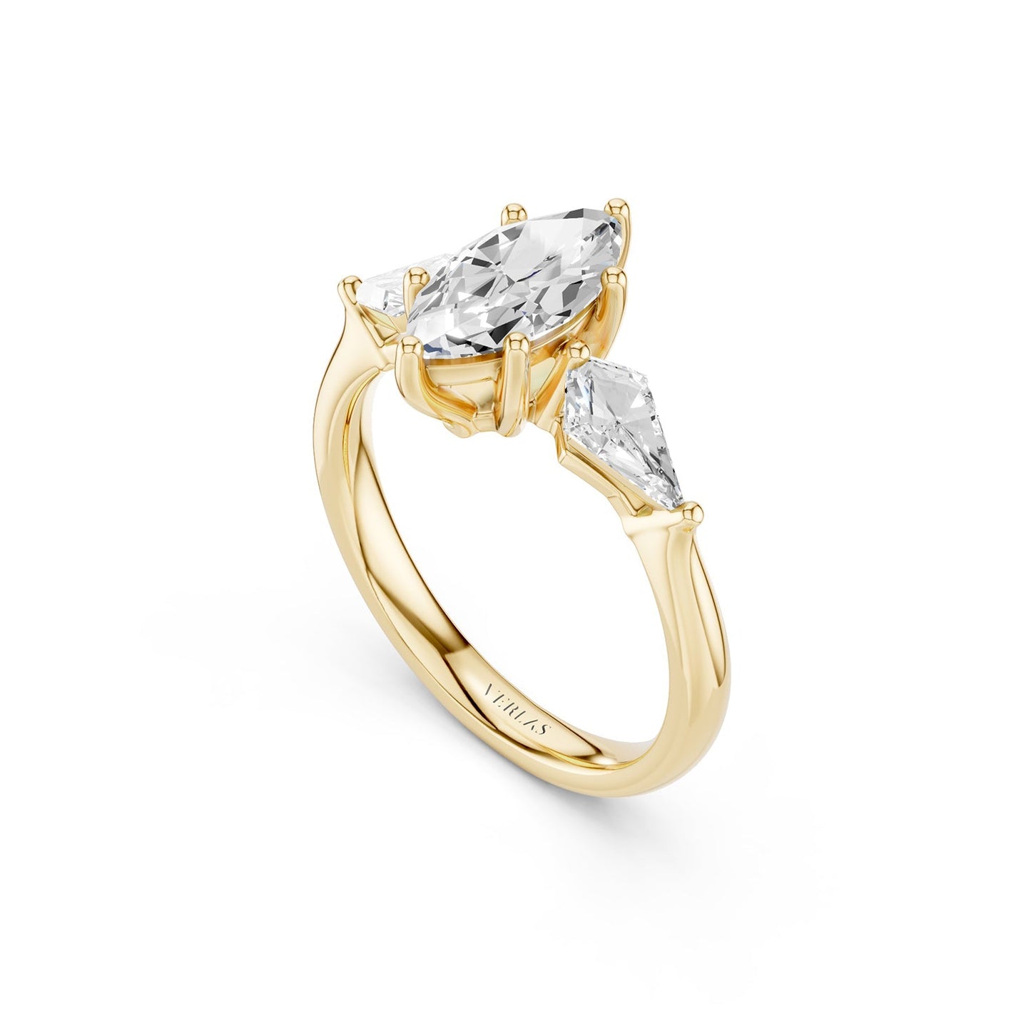 Marquise-Cut Kite Trinity Ring
