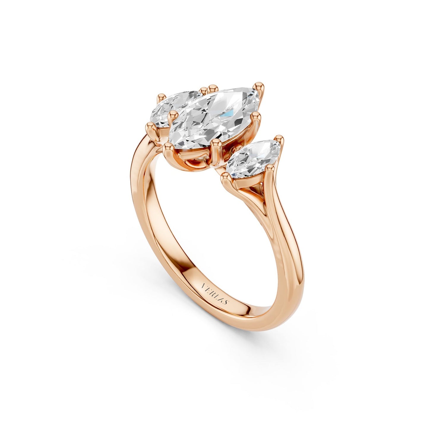 Marquise-Cut Trinity Vows Ring