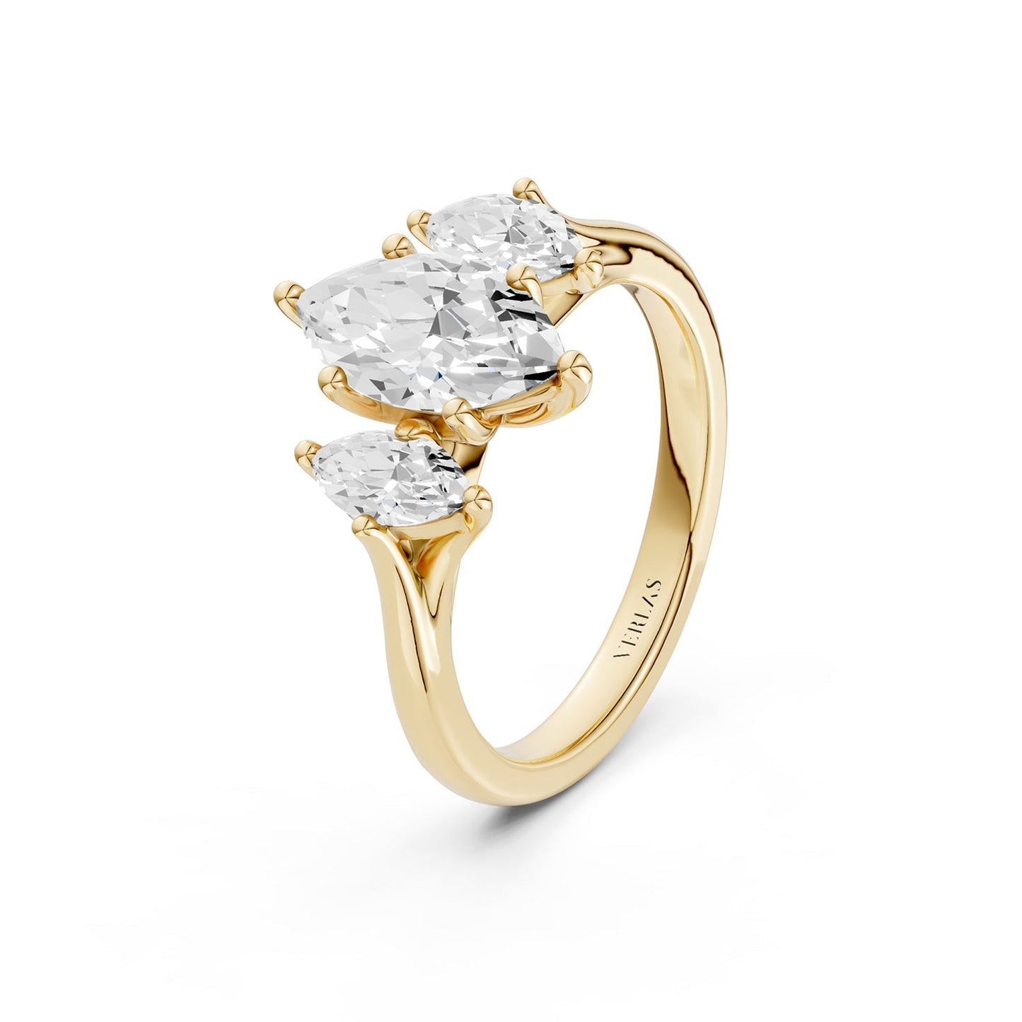 Marquise-Cut Trinity Vows Ring