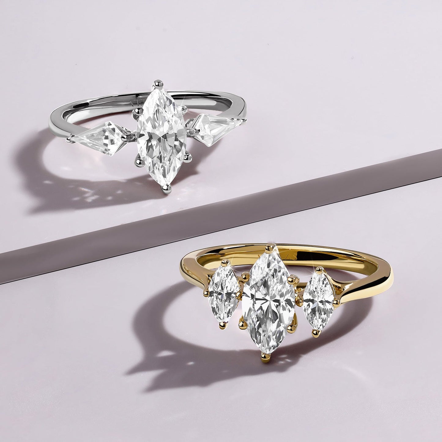 Marquise-Cut Trinity Vows Ring