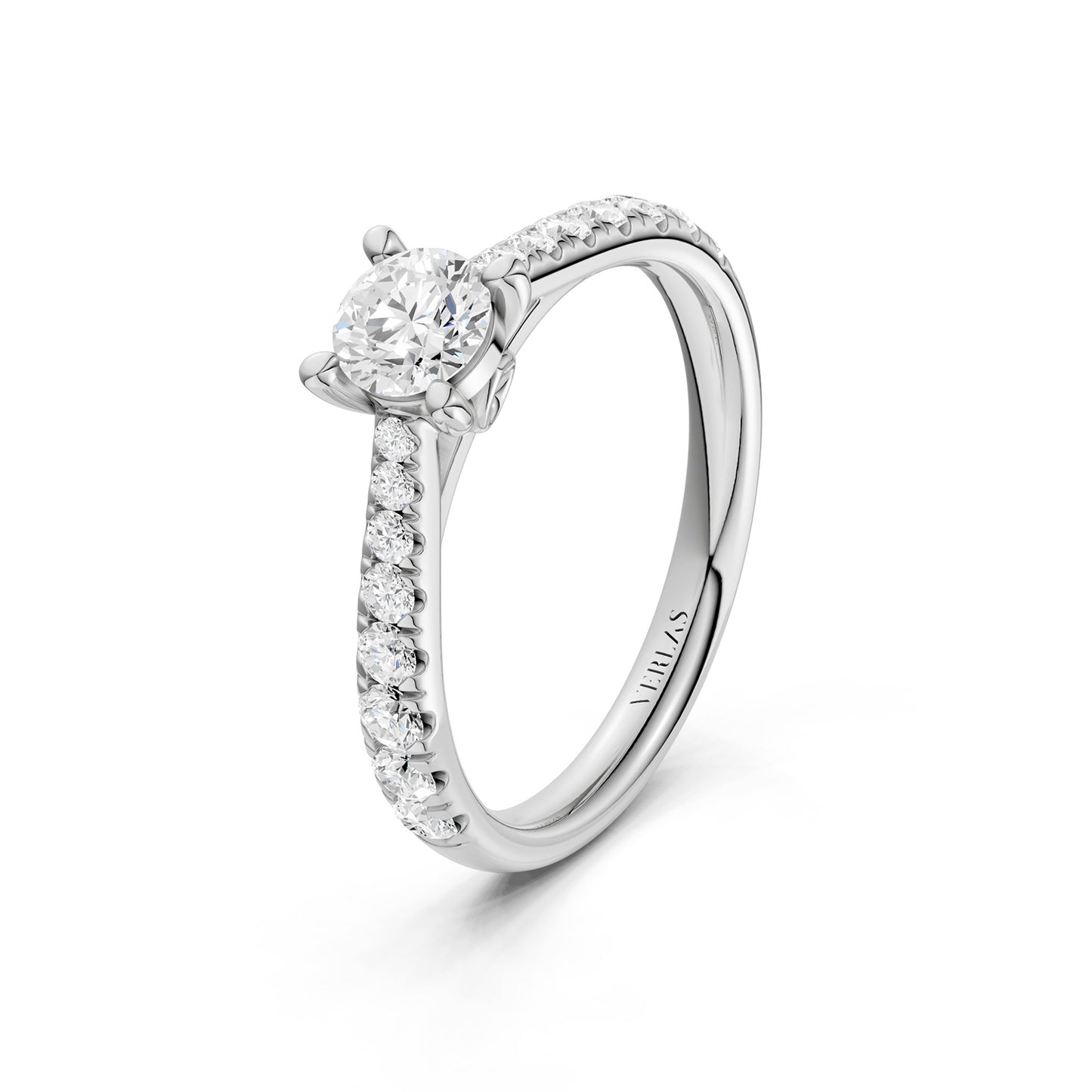 Tapering Round Solitaire Ring